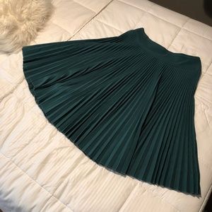 Dark Teal Pleated Skirt